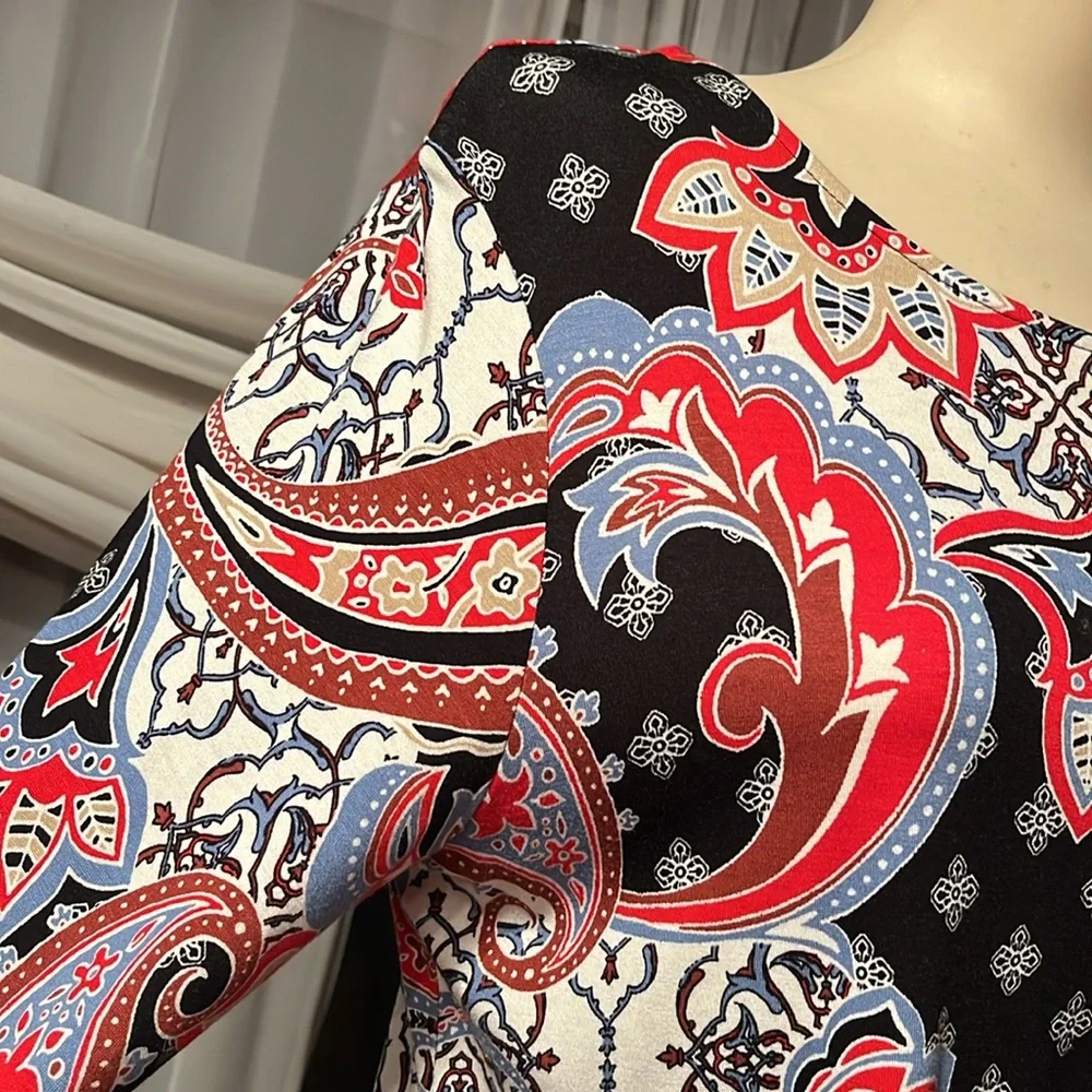 BNWOT Ruby Rd. Multicolor paisley top. - Picture 3 of 12